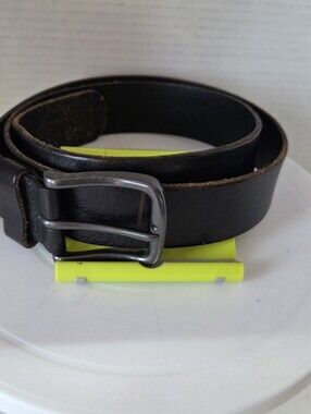 Fossil Men's Dark Brown Leather Belt With Heavy Buckle Size 38